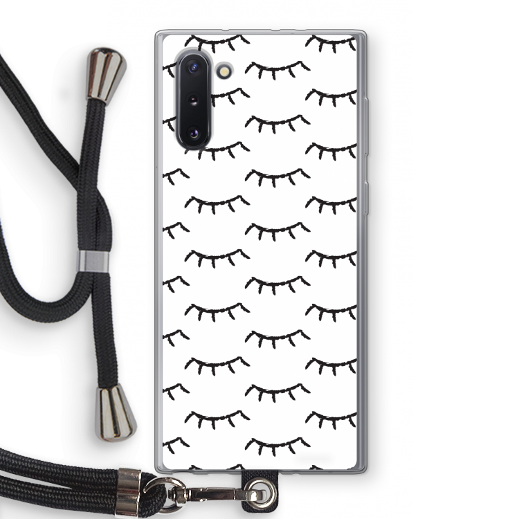Wimpers: Samsung Galaxy Note 10 Transparant Hoesje met koord
