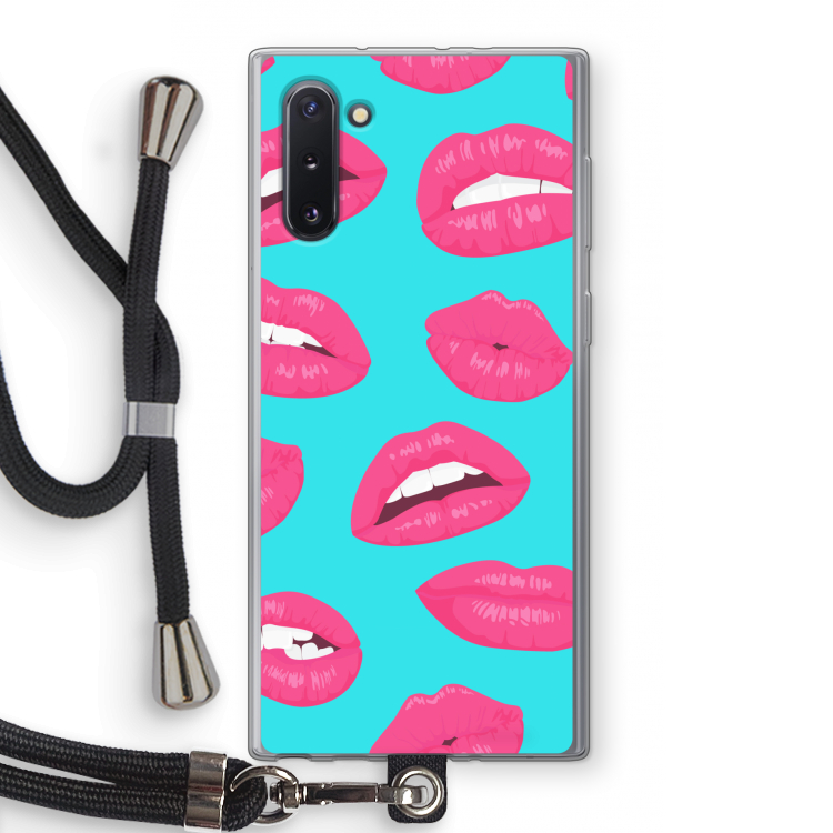 Bite my lip: Samsung Galaxy Note 10 Transparant Hoesje met koord