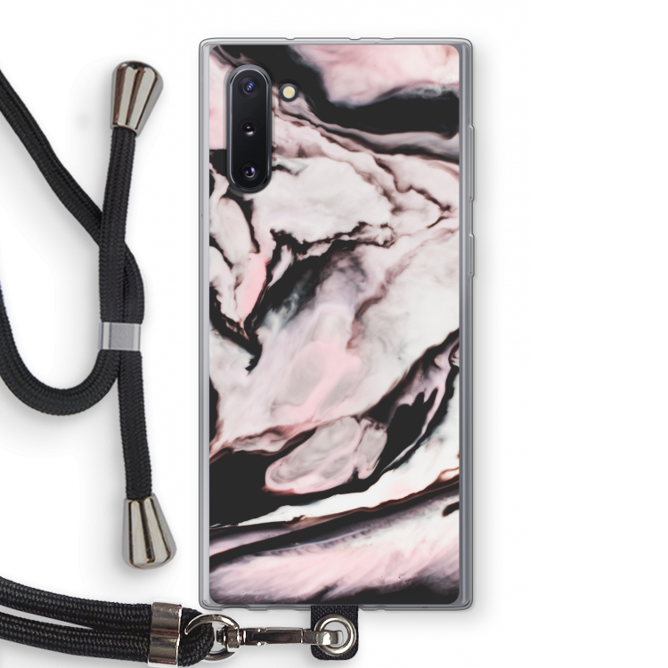 Roze stroom: Samsung Galaxy Note 10 Transparant Hoesje met koord
