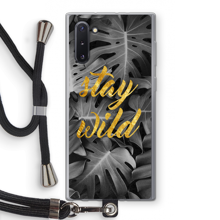 Stay wild: Samsung Galaxy Note 10 Transparant Hoesje met koord