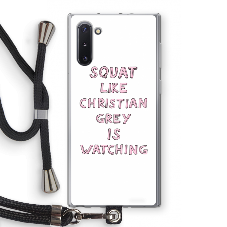 Christian Grey: Samsung Galaxy Note 10 Transparant Hoesje met koord