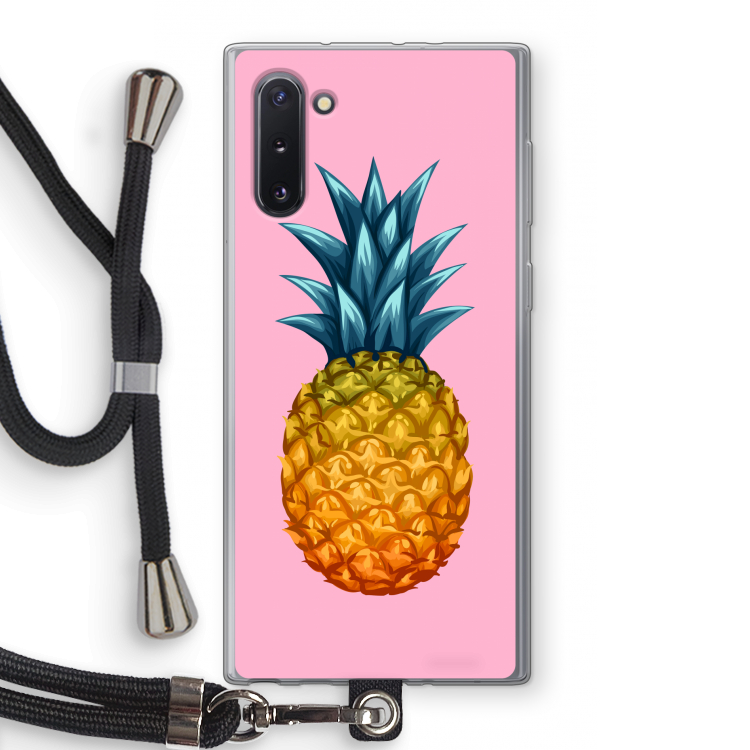 Grote ananas: Samsung Galaxy Note 10 Transparant Hoesje met koord