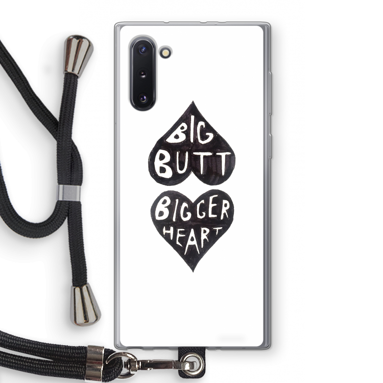 Big butt bigger heart: Samsung Galaxy Note 10 Transparant Hoesje met koord