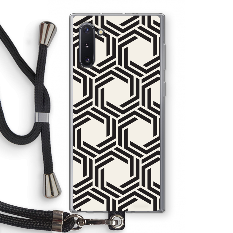 Geometrisch patroon: Samsung Galaxy Note 10 Transparant Hoesje met koord