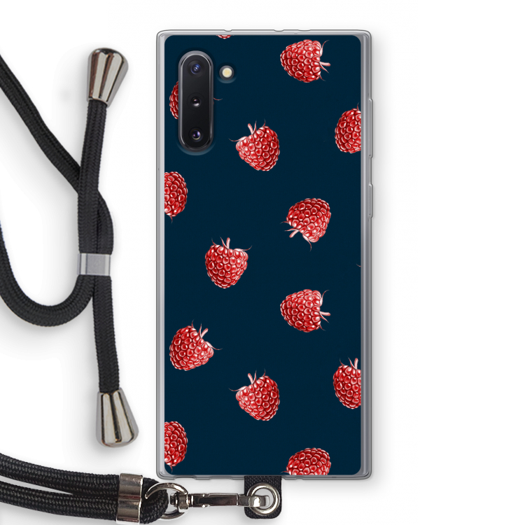 Framboosjes: Samsung Galaxy Note 10 Transparant Hoesje met koord