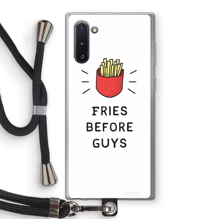 Fries before guys: Samsung Galaxy Note 10 Transparant Hoesje met koord