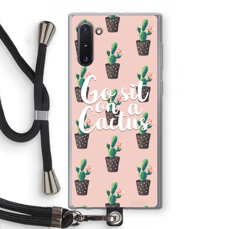 Cactus quote: Samsung Galaxy Note 10 Transparant Hoesje met koord