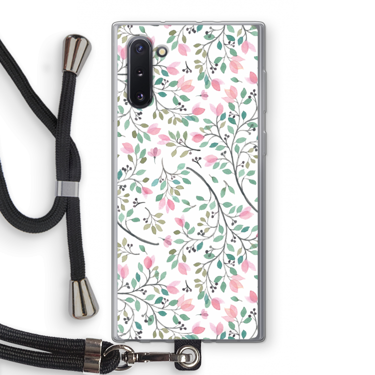 Sierlijke bloemen: Samsung Galaxy Note 10 Transparant Hoesje met koord