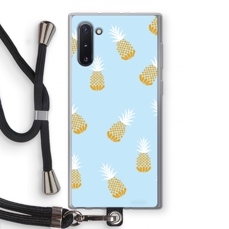 Ananasjes: Samsung Galaxy Note 10 Transparant Hoesje met koord