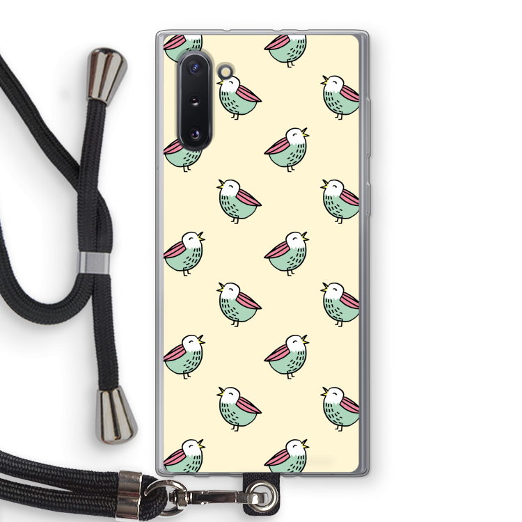 Vogeltjes: Samsung Galaxy Note 10 Transparant Hoesje met koord