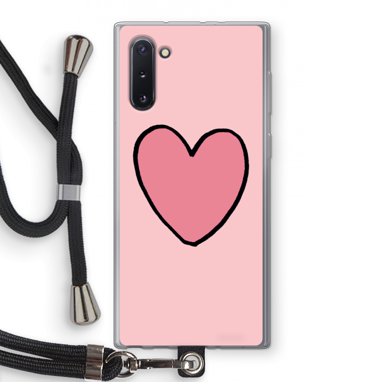Hartje: Samsung Galaxy Note 10 Transparant Hoesje met koord