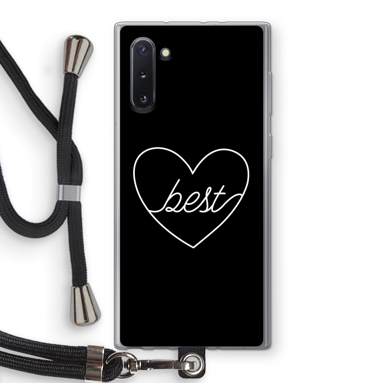 Best heart black: Samsung Galaxy Note 10 Transparant Hoesje met koord