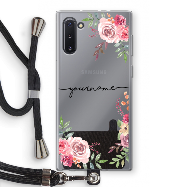 Rozen: Samsung Galaxy Note 10 Transparant Hoesje met koord