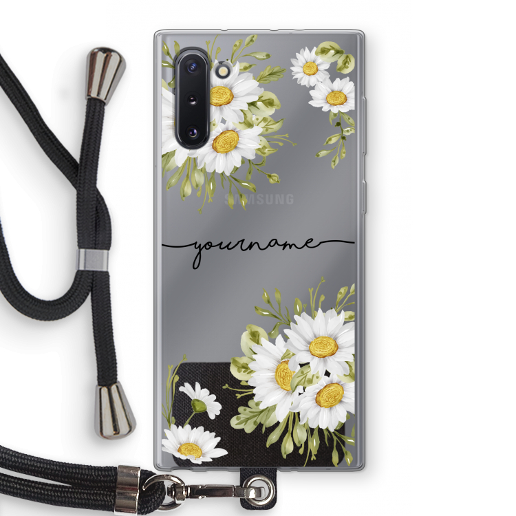 Daisies: Samsung Galaxy Note 10 Transparant Hoesje met koord
