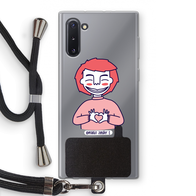 Hartje: Samsung Galaxy Note 10 Transparant Hoesje met koord