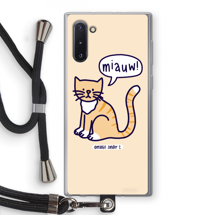 Miauw: Samsung Galaxy Note 10 Transparant Hoesje met koord
