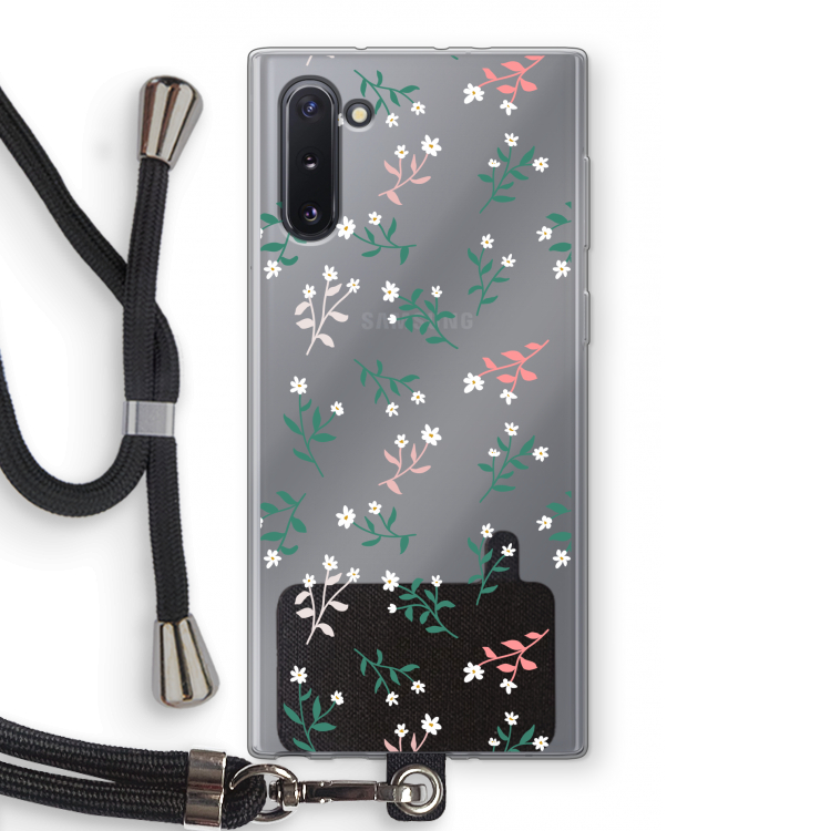 Small white flowers: Samsung Galaxy Note 10 Transparant Hoesje met koord