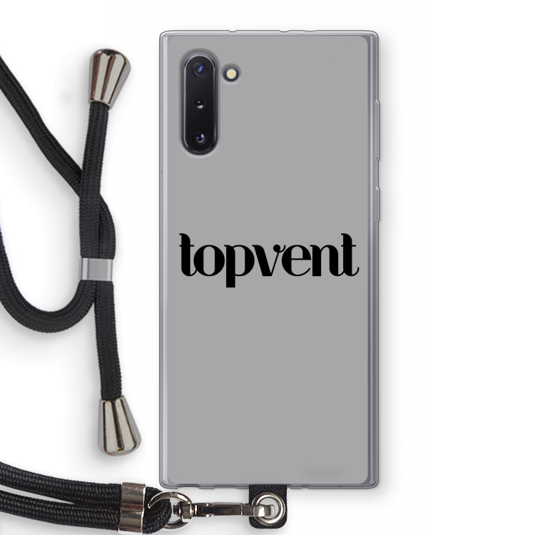Topvent Grijs Zwart: Samsung Galaxy Note 10 Transparant Hoesje met koord