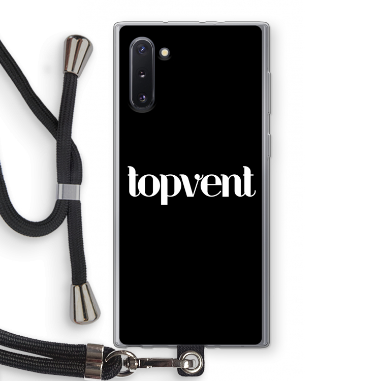 Topvent Zwart: Samsung Galaxy Note 10 Transparant Hoesje met koord