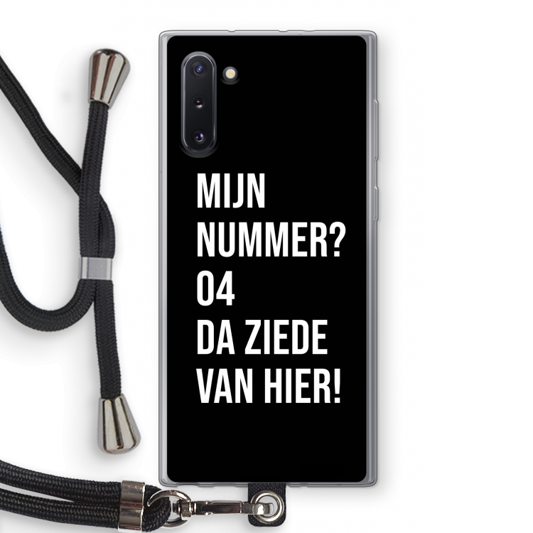 Da ziede van hier - Zwart: Samsung Galaxy Note 10 Transparant Hoesje met koord