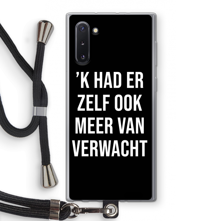 Meer verwacht - Zwart: Samsung Galaxy Note 10 Transparant Hoesje met koord