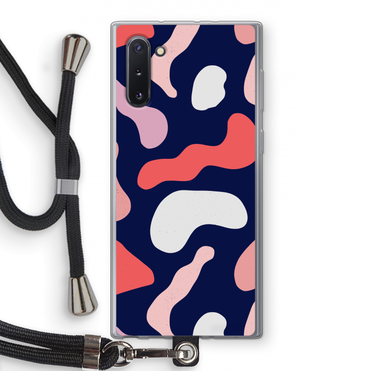Memphis Shapes Pink: Samsung Galaxy Note 10 Transparant Hoesje met koord