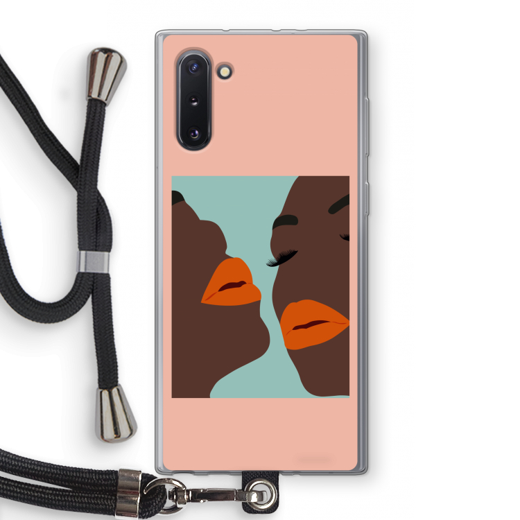 Orange lips: Samsung Galaxy Note 10 Transparant Hoesje met koord