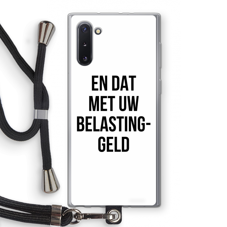 Belastinggeld: Samsung Galaxy Note 10 Transparant Hoesje met koord