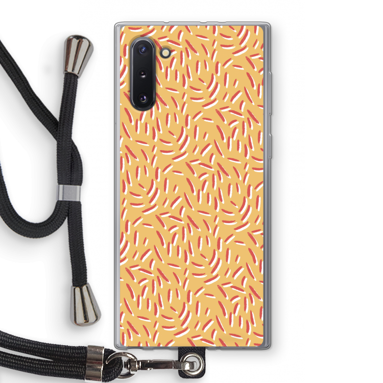 Camouflage: Samsung Galaxy Note 10 Transparant Hoesje met koord
