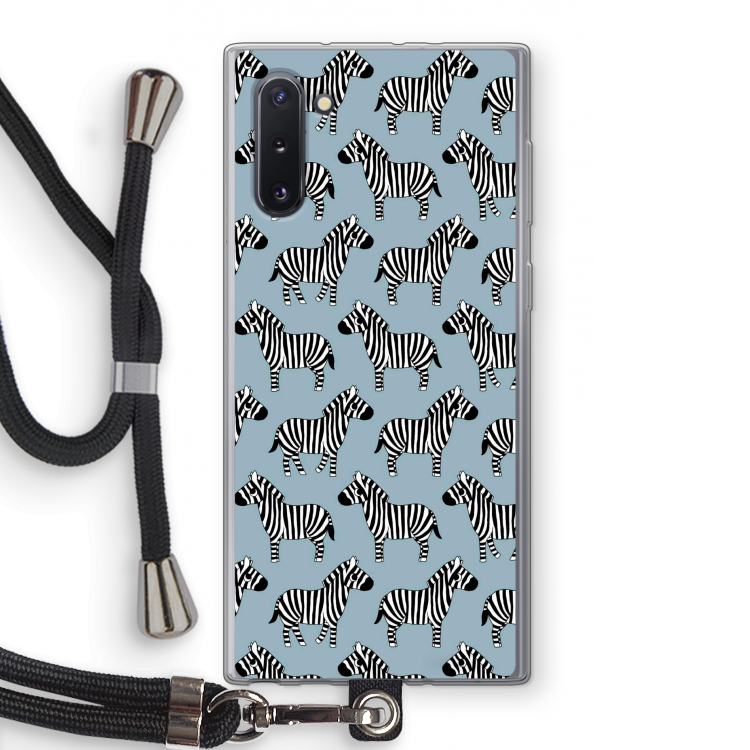 Zebra: Samsung Galaxy Note 10 Transparant Hoesje met koord