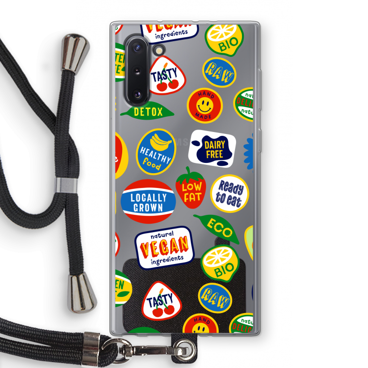 Fruitsticker: Samsung Galaxy Note 10 Transparant Hoesje met koord