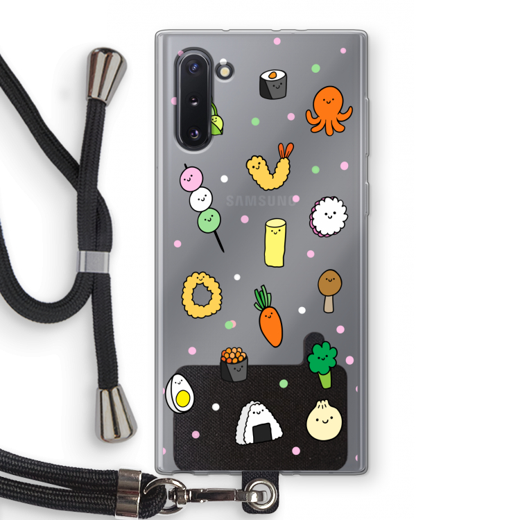 Happy bento friends: Samsung Galaxy Note 10 Transparant Hoesje met koord