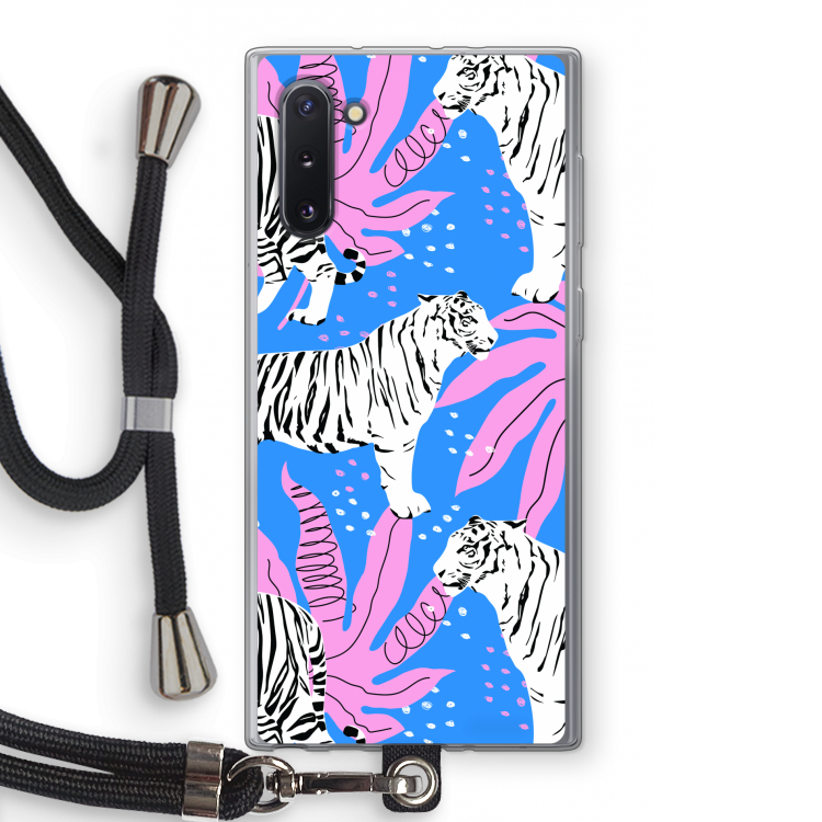 Tijger: Samsung Galaxy Note 10 Transparant Hoesje met koord