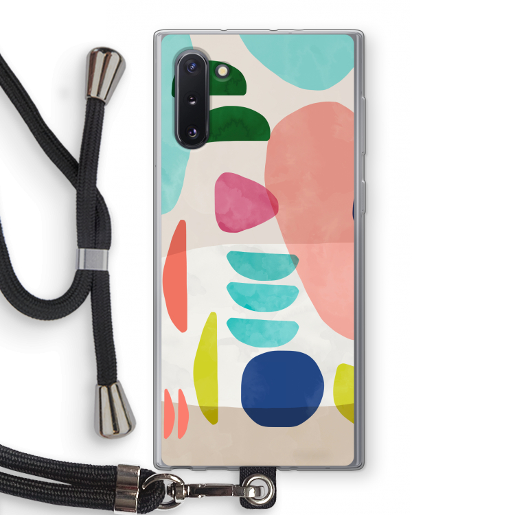 Bold Rounded Shapes: Samsung Galaxy Note 10 Transparant Hoesje met koord