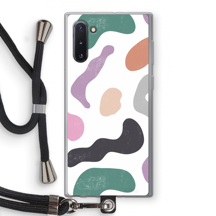 Memphis Shapes: Samsung Galaxy Note 10 Transparant Hoesje met koord