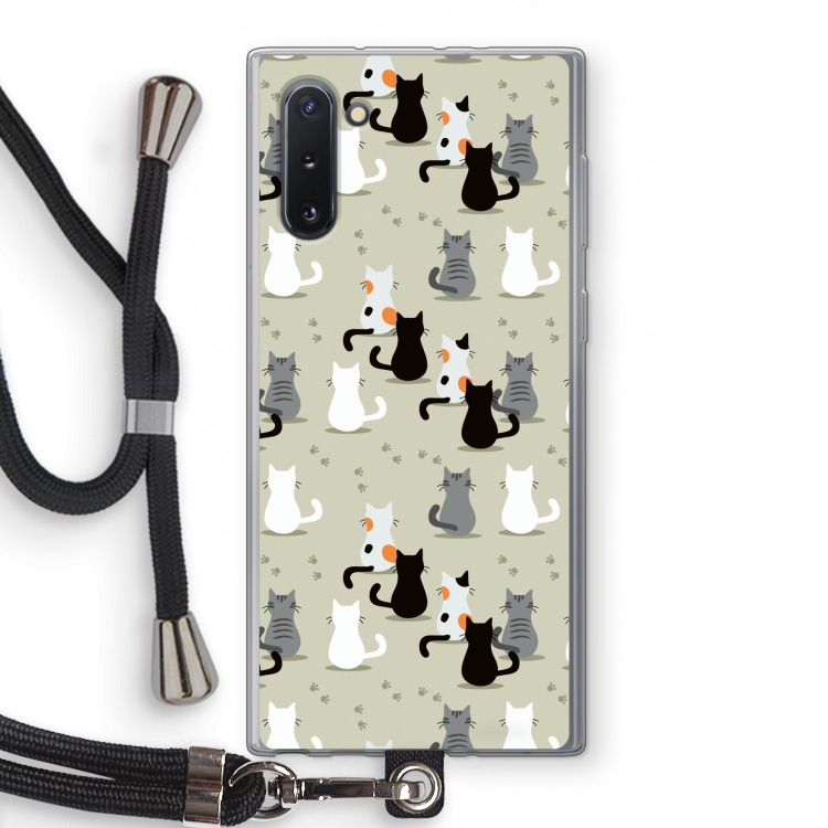 Katten: Samsung Galaxy Note 10 Transparant Hoesje met koord