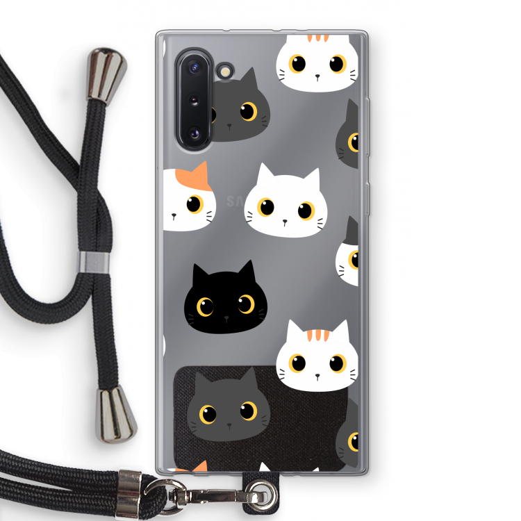 Katten: Samsung Galaxy Note 10 Transparant Hoesje met koord