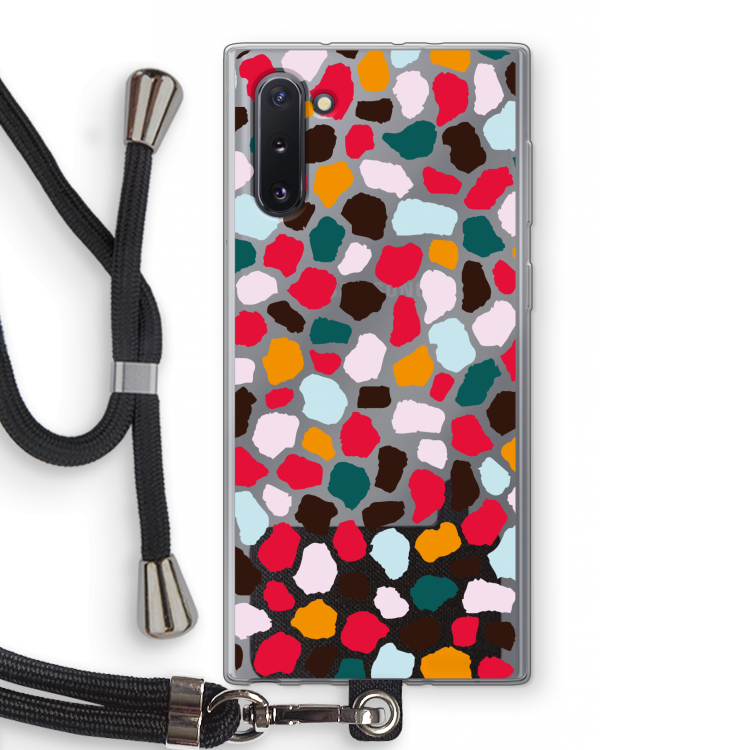 Colored Giraffe: Samsung Galaxy Note 10 Transparant Hoesje met koord