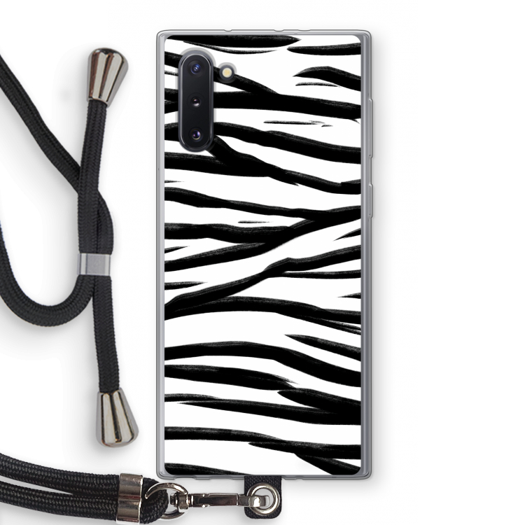 Zebra pattern: Samsung Galaxy Note 10 Transparant Hoesje met koord