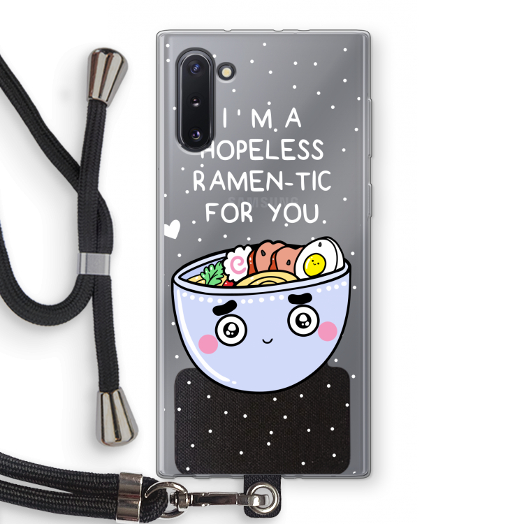I'm A Hopeless Ramen-Tic For You: Samsung Galaxy Note 10 Transparant Hoesje met koord