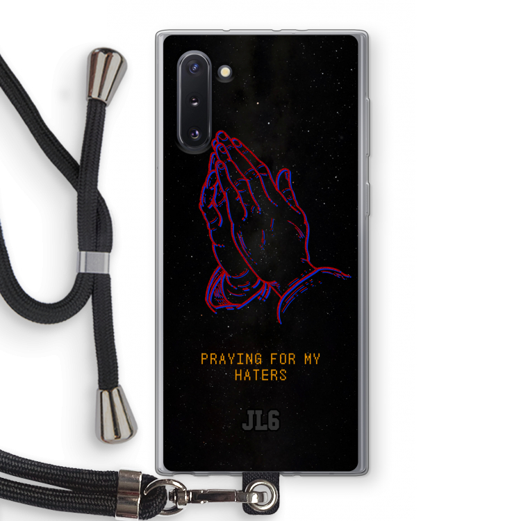 Praying For My Haters: Samsung Galaxy Note 10 Transparant Hoesje met koord