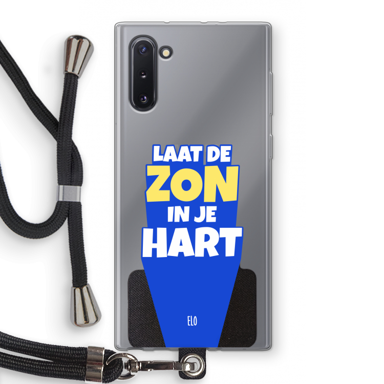 Laat de zon in je hart: Samsung Galaxy Note 10 Transparant Hoesje met koord
