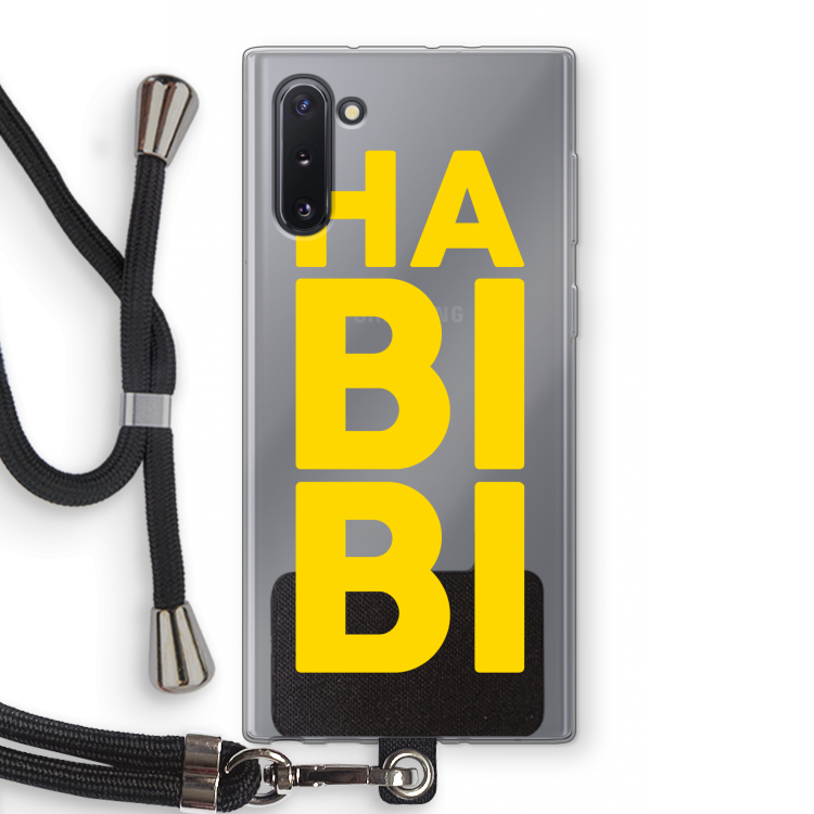Habibi Blue: Samsung Galaxy Note 10 Transparant Hoesje met koord