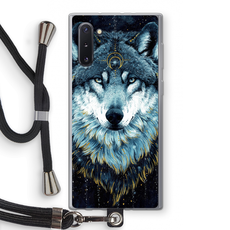 Darkness Wolf: Samsung Galaxy Note 10 Transparant Hoesje met koord
