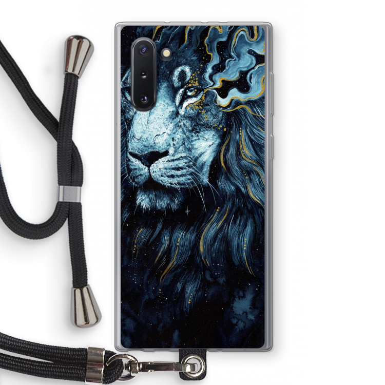 Darkness Lion: Samsung Galaxy Note 10 Transparant Hoesje met koord
