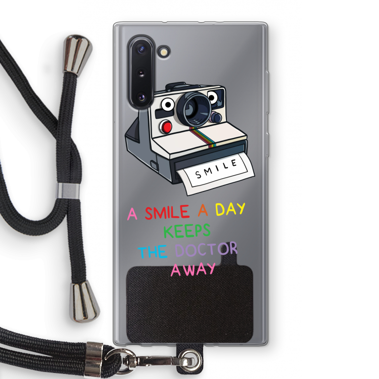 Smile: Samsung Galaxy Note 10 Transparant Hoesje met koord