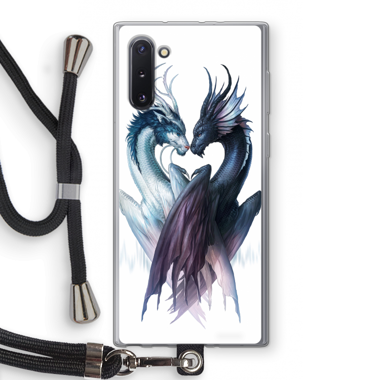 Yin Yang Dragons: Samsung Galaxy Note 10 Transparant Hoesje met koord