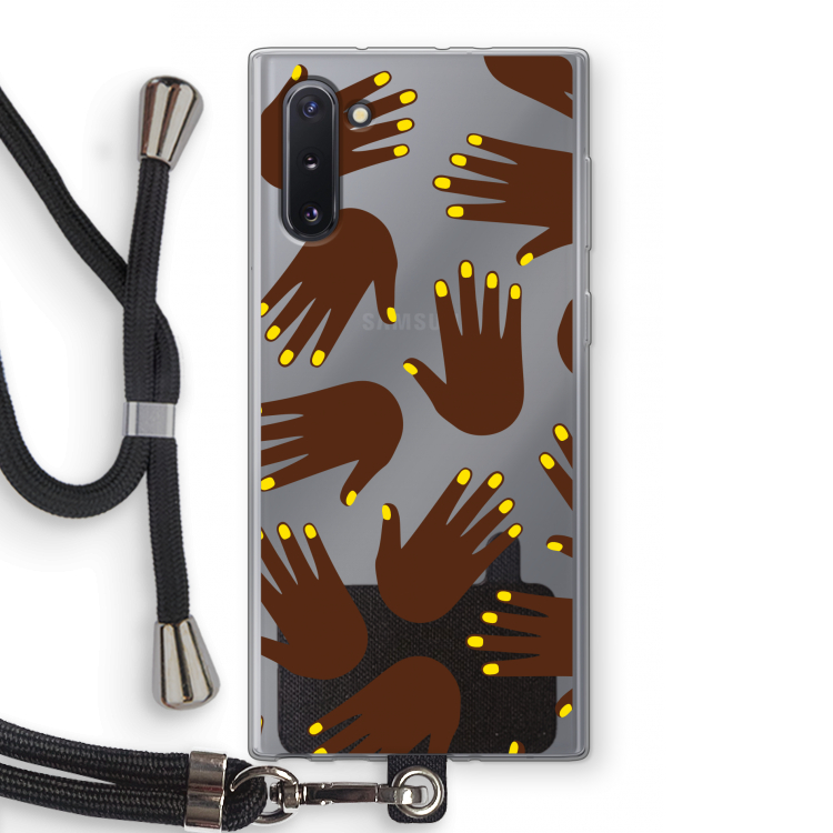 Hands dark: Samsung Galaxy Note 10 Transparant Hoesje met koord