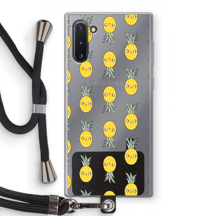 Ananas: Samsung Galaxy Note 10 Transparant Hoesje met koord
