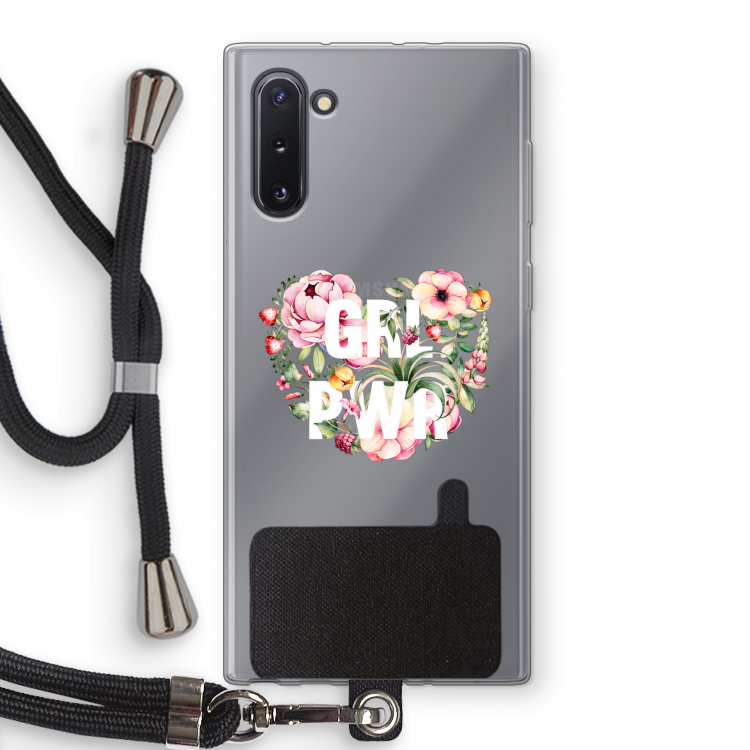 GRL PWR Flower: Samsung Galaxy Note 10 Transparant Hoesje met koord